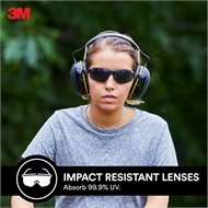3M Black Grey Flat Temple Safety Glasses with UV Protection - TheITmart