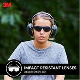 3M Black Grey Flat Temple Safety Glasses with UV Protection - TheITmart