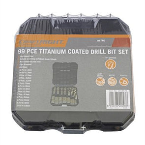 Craftright 99 Piece Titanium Coated Drill Bit Set /  HSS Steel