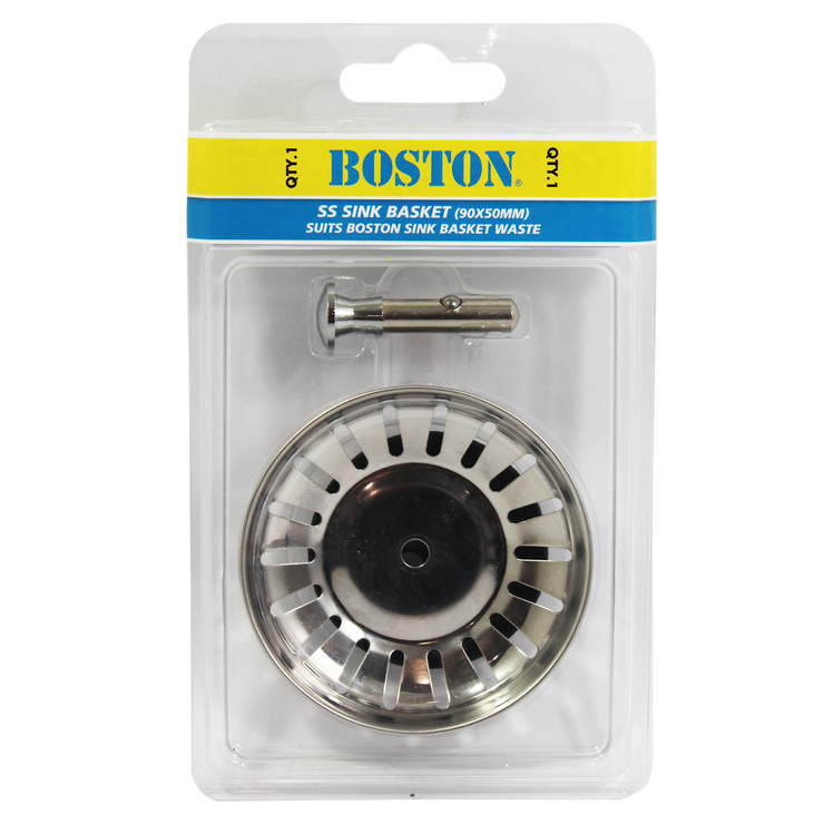 BOSTON 90mm x 50mm Stainless Steel Sink Strainer