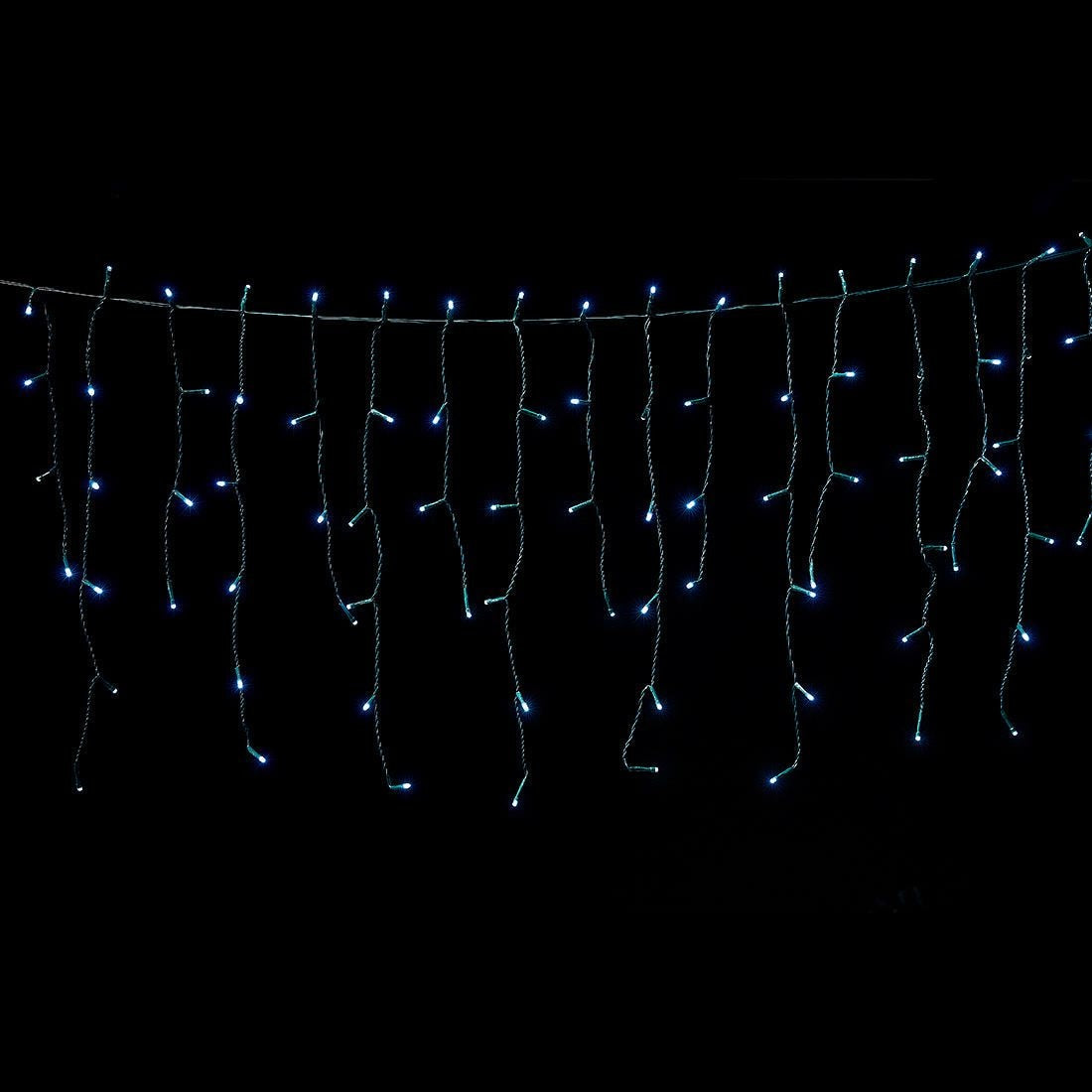 Christmas 400 LED Cool White Solar Icicle Lights /Rechargeable - TheITmart