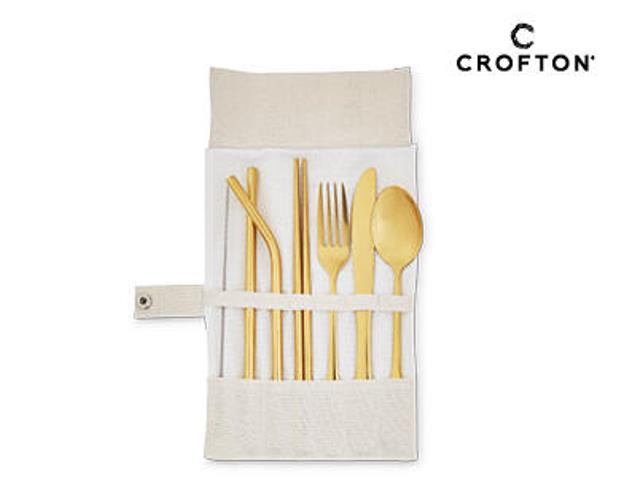 Reusable Cutlery 7 Piece Set - Black/White/Multi-Color/Gold