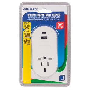 Jackson Inbound USB A & C Travel Adaptor For Australia and NZ