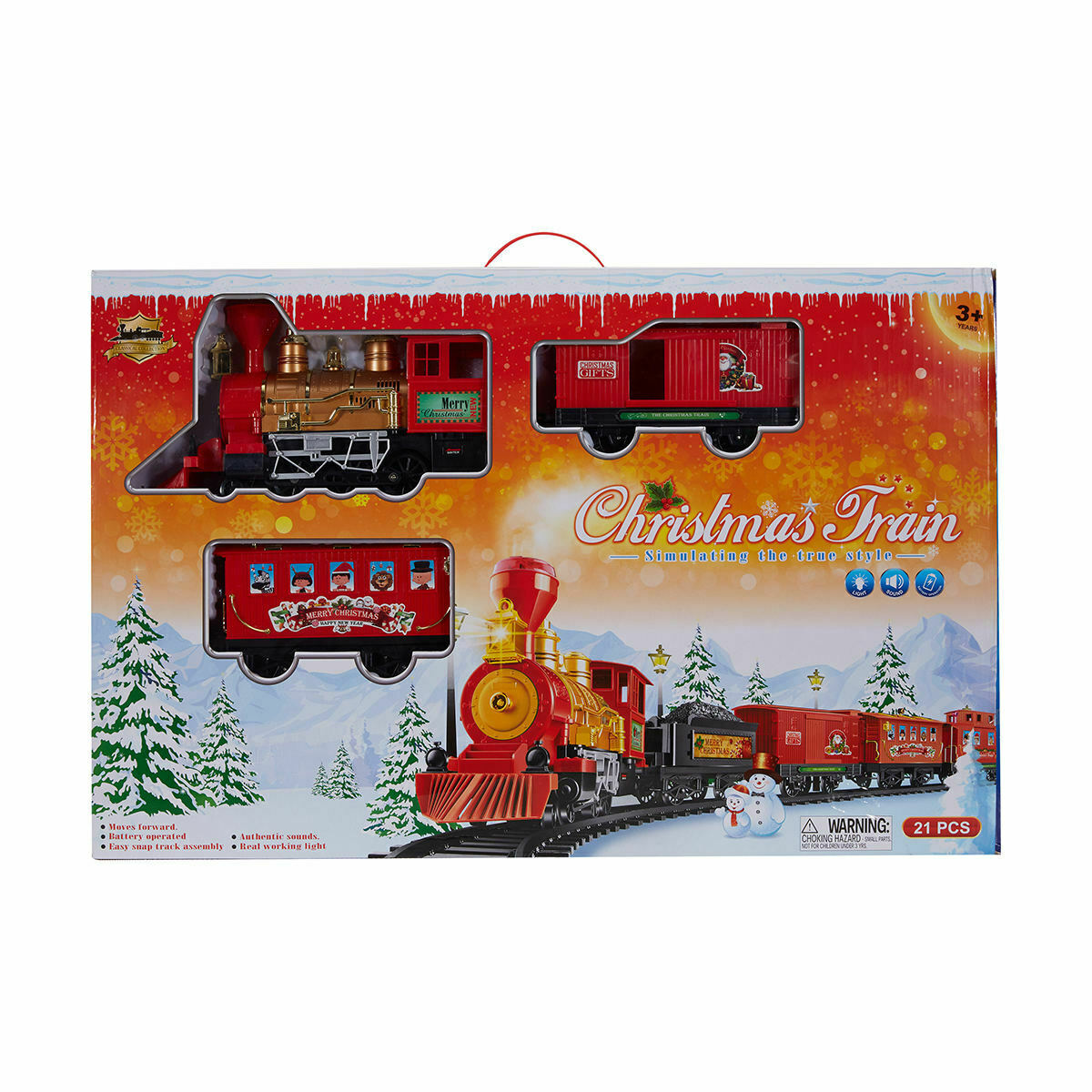 Christmas Train 21 Piece /Battery Operated with  authentic sounds/ Easy Track Assembly - TheITmart