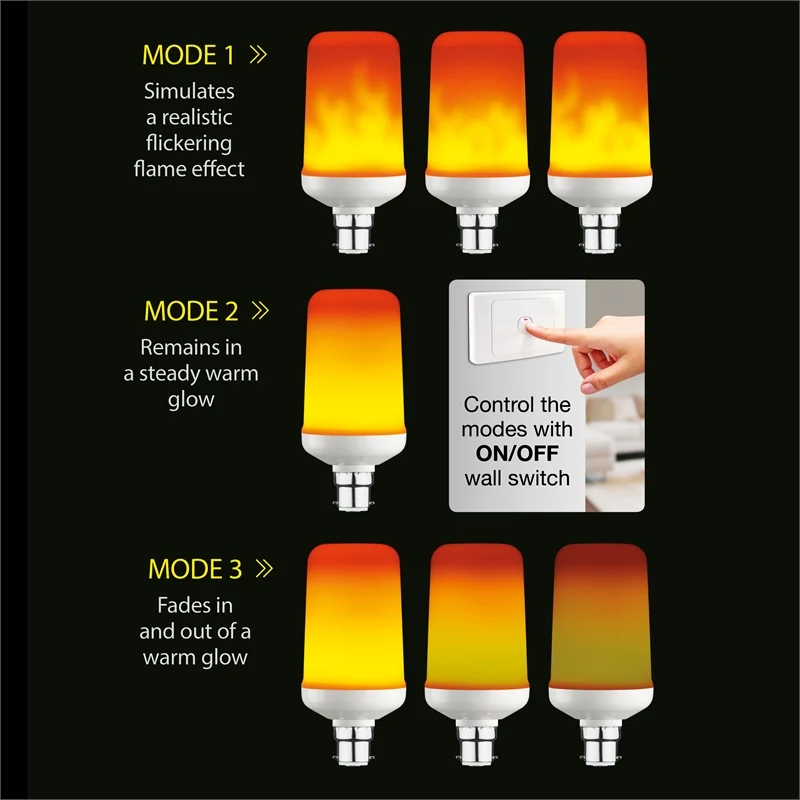 Verve Design 4W Flame Effect LED BC Globe With Gravity Sensor