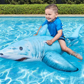 Inflatable 178cm Shark Rider - Blue & White /Suitable For Ages 3+ Years