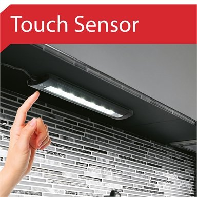 Arlec Matte Black 190 Lumens Touch Sensor Cool White LED Cabinet Light