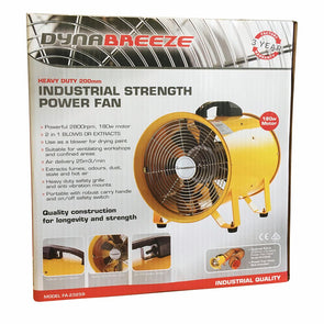 Dynabreeze 200mm Yellow Extraction Fan/Suitable for ventilating workshops Small Areas