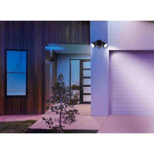 Brilliant 2x11W LED Black Raptor II Twin Security Flood Light With Sensor