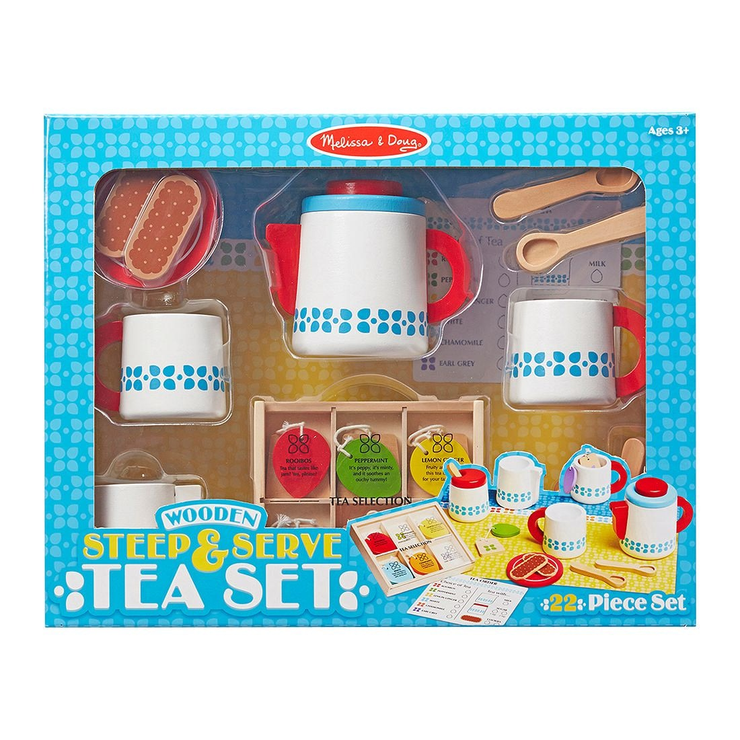Melissa & Doug: Wooden Steep & Serve Tea Set Suitable Ages 3+ years