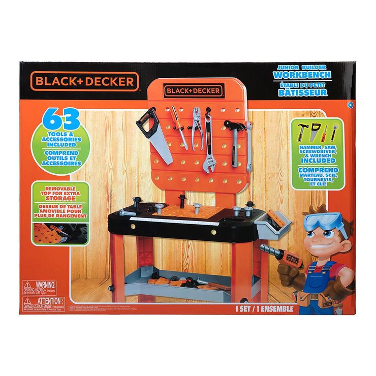 BLACK + DECKER Junior Builder Toy Tool Workbench Suitable Ages 3+ years.