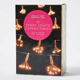 Christmas 10 Copper Finish /  Multi- Coloured Spark Lights