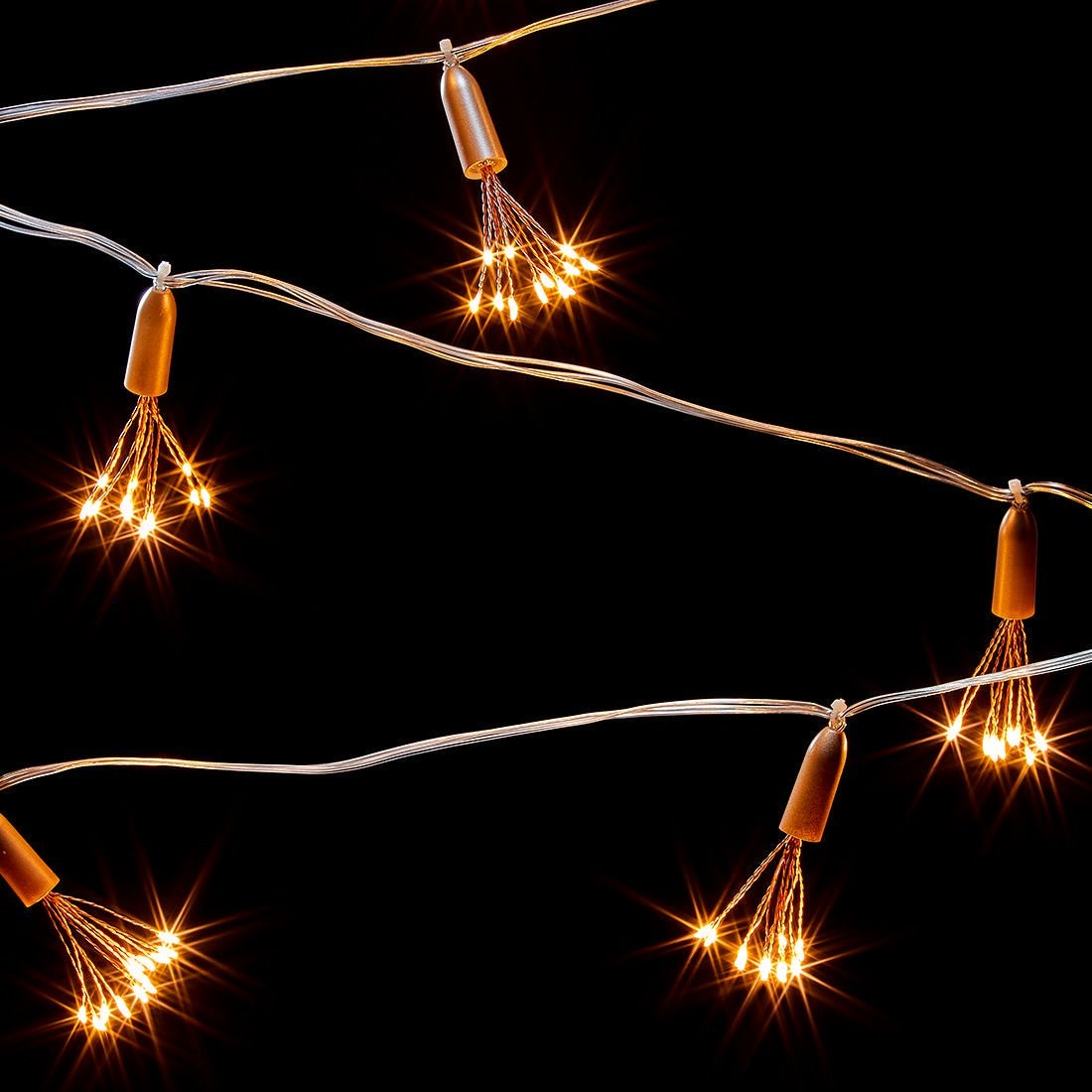 Christmas 10 Copper Finish /  Multi- Coloured Spark Lights