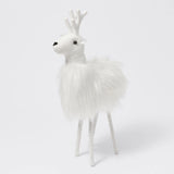 Christmas Faux Fur Standing Reindeer Decoration - Assorted