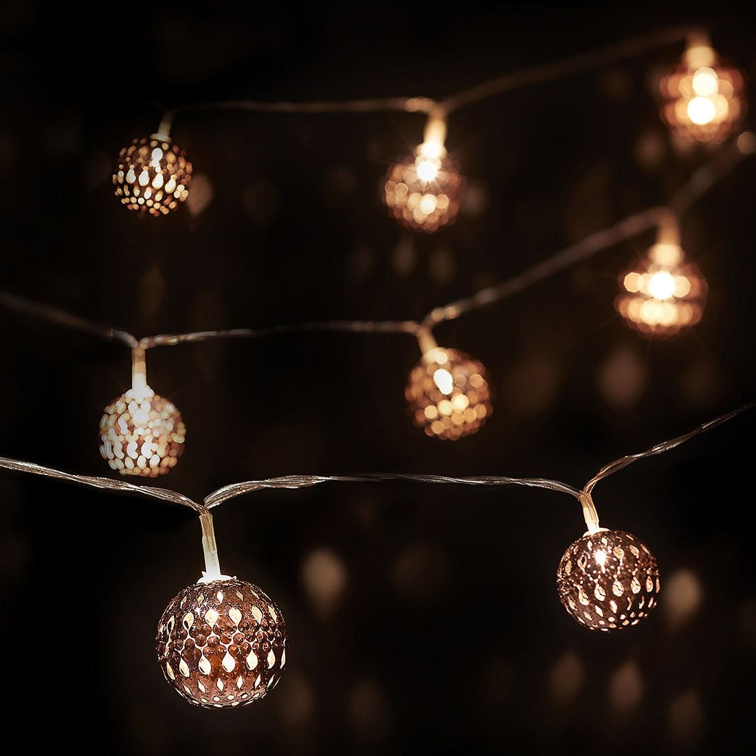 Christmas 12 Ball String Lights Warm White - TheITmart