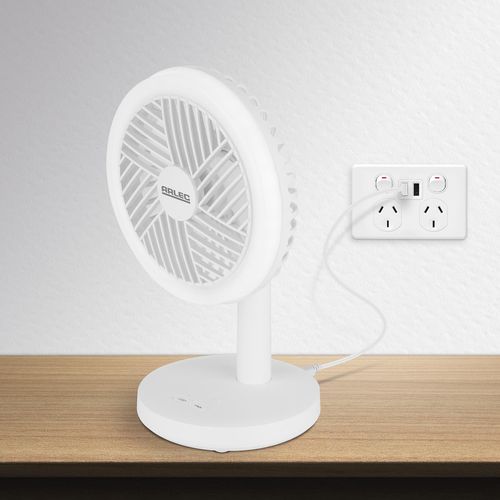Arlec 13cm LED Light USB Desk Fan ADF2875WH - White