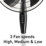 Arlec 40cm Black 5 Blade Pedestal Fan / APF4057B - TheITmart