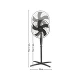 Arlec 40cm Black 5 Blade Pedestal Fan / APF4057B - TheITmart