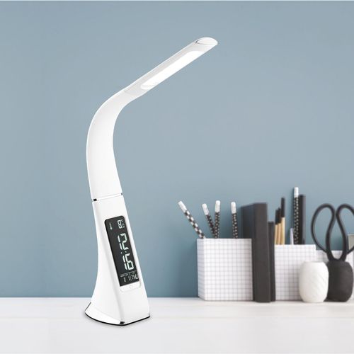 Verve Design White Angus LED Desk Lamp With USB Charging Port / Flexible Gooseneck