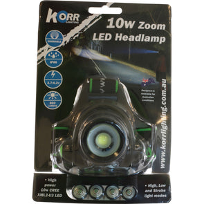 Korr Cree LED Zoom Headlamp 10W / Waterproof