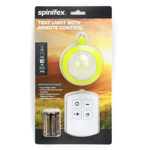 Spinifex Tent Light with Remote Green/Ideal for Camping