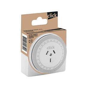 Click White 24 Hour Mechanical Timer - 2 Pack