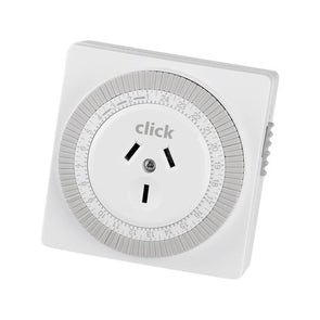 Click White 24 Hour Mechanical Timer - 2 Pack
