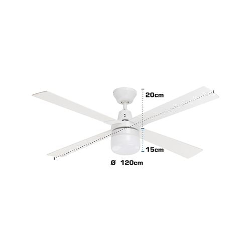 Arlec 120cm 4 Blade AC Ceiling Fan With Light And Remote - CSF122CWR