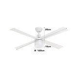 Arlec 120cm 4 Blade AC Ceiling Fan With Light And Remote - CSF122CWR