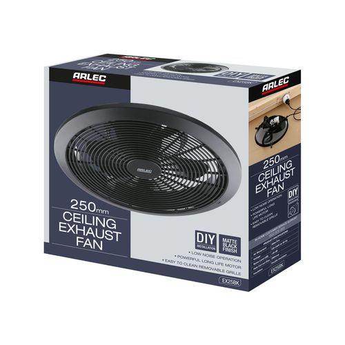 Arlec 250mm Matte Black Exhaust Fan - EX25BK