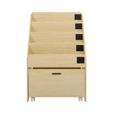 Keezi Kids Bookcase Childrens Bookshelf Organiser Storage Shelf Wooden Beige