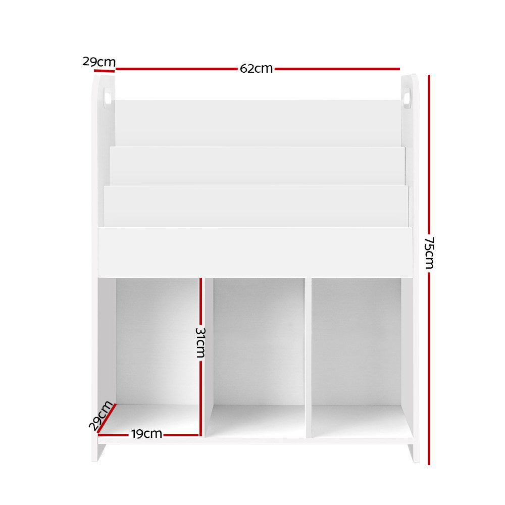 Keezi Kids Bookcase Childrens Bookshelf Display Cabinet Toys Storage Organizer - TheITmart