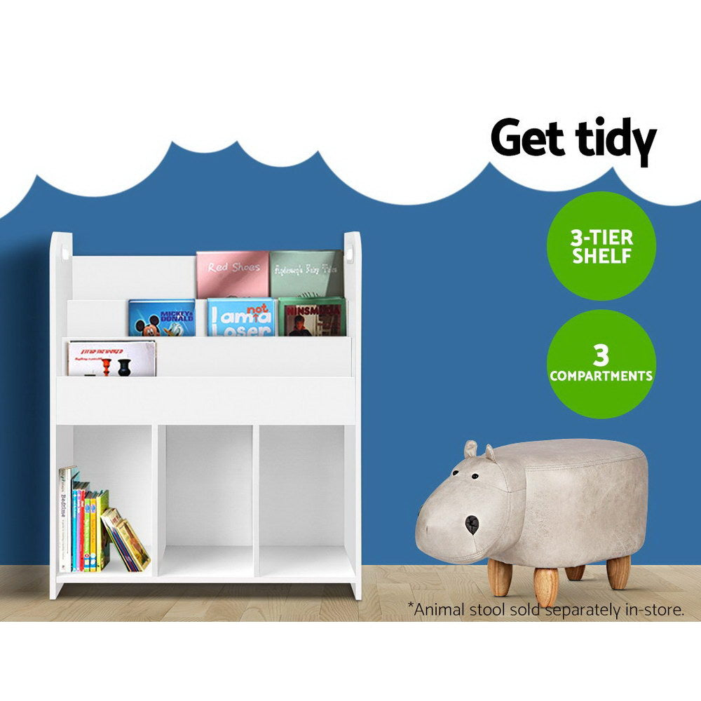 Keezi Kids Bookcase Childrens Bookshelf Display Cabinet Toys Storage Organizer - TheITmart
