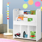 Keezi Kids Bookcase Childrens Bookshelf Display Cabinet Toys Storage Organizer - TheITmart