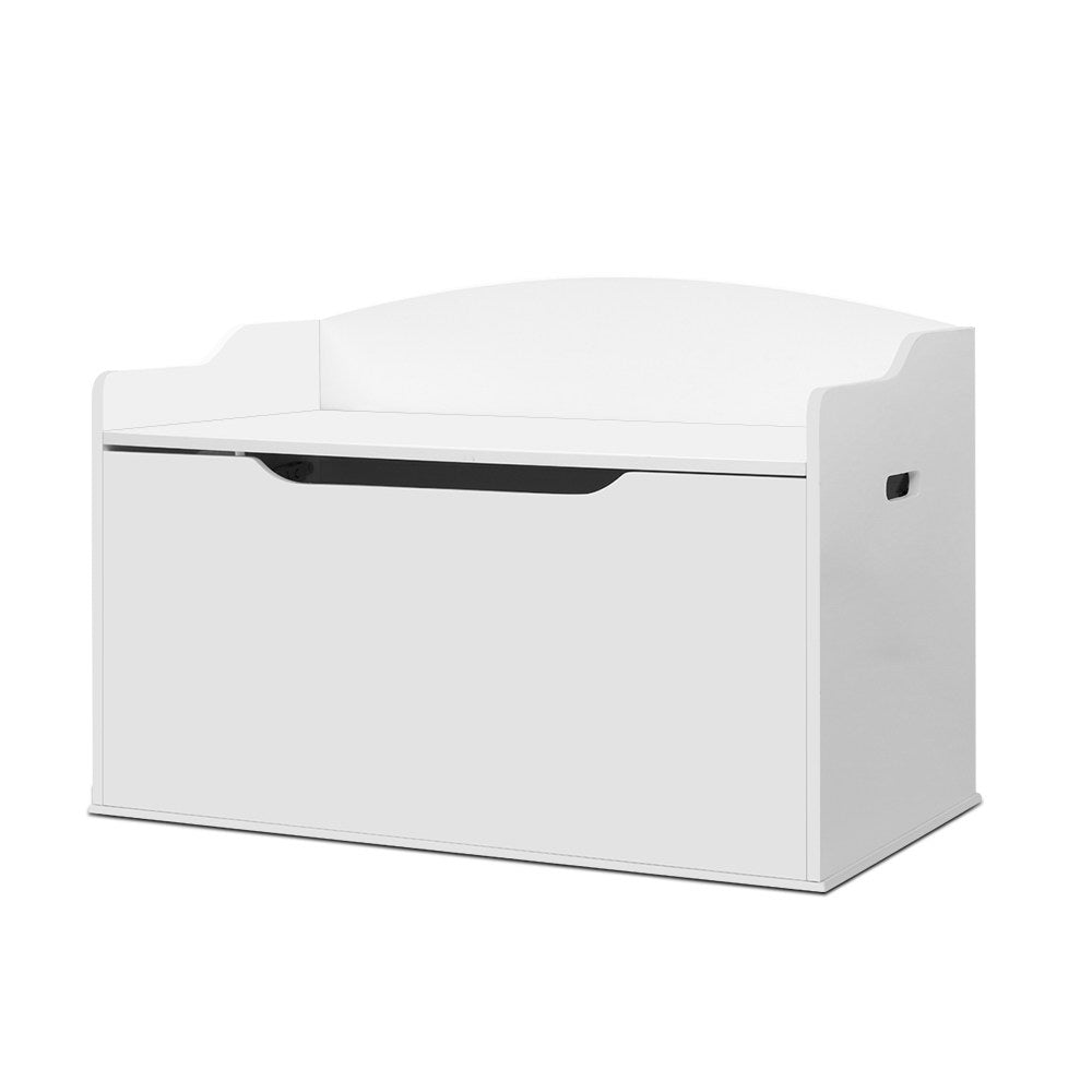 Keezi Kids Toy Box Storage Cabinet Chest Blanket Children Clothes Organiser White - TheITmart