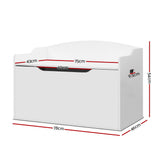 Keezi Kids Toy Box Storage Cabinet Chest Blanket Children Clothes Organiser White - TheITmart