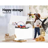Keezi Kids Toy Box Storage Cabinet Chest Blanket Children Clothes Organiser White - TheITmart