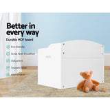 Keezi Kids Toy Box Storage Cabinet Chest Blanket Children Clothes Organiser White - TheITmart