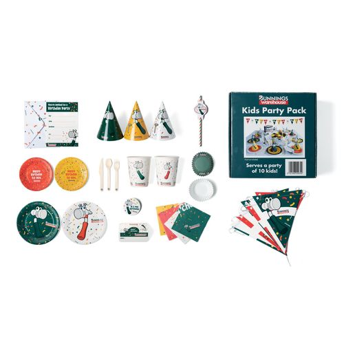 Bunnings 135 Pieces Kids Party Pack / Suitable For Ages 3+