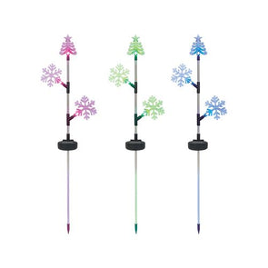 Mirabella Festive LED Tree & Snowflake Garden Stake Lights - 3 Pack