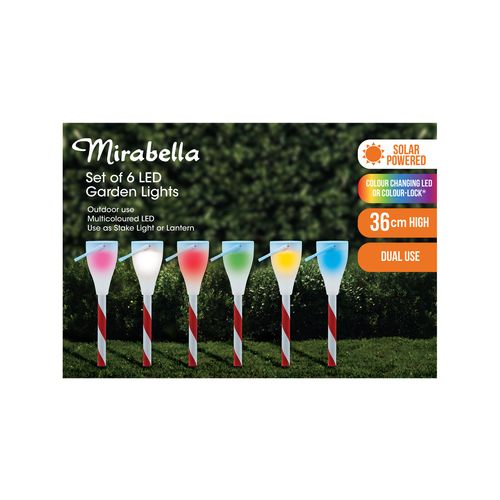 Mirabella Festive LED Dual Use Solar Garden Light - 6 Pack - TheITmart