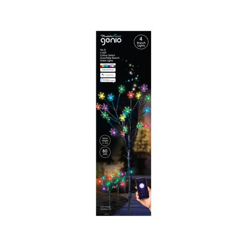 Mirabella 4 Led Colour Select Snowflake Branch Stake Lights - TheITmart