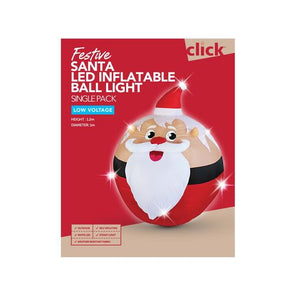 Click 1.2m Christmas Character Ball LED Inflatable/ Suitable for Indoor or Outdoor