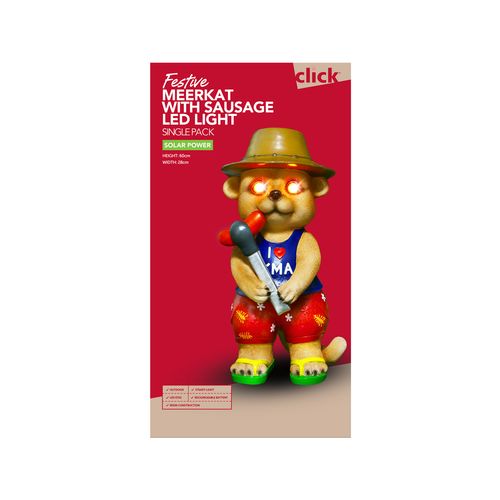 Click Solar 60cm LED Meerkat with Sausage/Solid Resin Construction - TheITmart