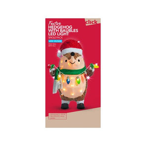 Click 65cm Low Voltage Hedgehog With Baubles String Light