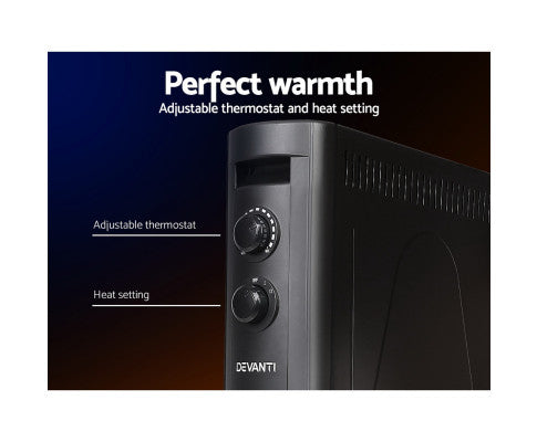 Devanti 2200W Infrared Radiant Heater Portable Electric Convection Heating Panel