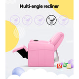 Keezi Luxury Kids Recliner Sofa Children Lounge Chair Couch PU Armchair PINK