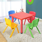 Keezi Kids Table and 4 Chairs Set Children Plastic Activity Play Outdoor 60x60cm - TheITmart