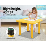 Keezi 60x60cm Kids Children Activity Study Desk Yellow Table & 4 Chairs Mixed - TheITmart