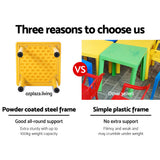 Keezi 60x60cm Kids Children Activity Study Desk Yellow Table & 4 Chairs Mixed - TheITmart